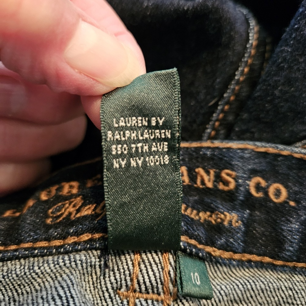 LRL Lauren Jeans Co Classic Midcalf Womens Size 10 Ralph Lauren Dark Wash - Picture 12 of 12